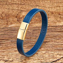 Klassieke Stijl Eenvoudige Lederen Paar Armband Blauw Zwart Touw Ketting Bangle Voor Vrouwen Man Rvs Sieraden Voor Liefhebbers L230704