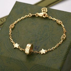 Bracelets porte-bonheur étoile de Style classique pour femmes, bijoux de luxe de styliste, couleur or argent, chaîne de lettres, cadeau pour amoureux sélectionnés