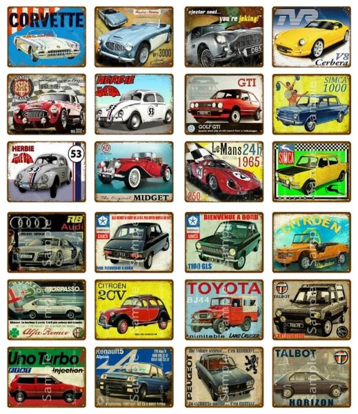 SUVE Classic Car Jeep Racing Metal Painting Tin Signs Vintage Metal Affiche Plaque décorative Garage Home Mur Mur Taille 30x20C6366570