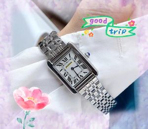 montres suisses classiques 28mm femmes dame mouvement à quartz Japon horloge à batterie carré cadran de réservoir romain fine montre de bande en acier inoxydable vente en gros Montre de Luxe