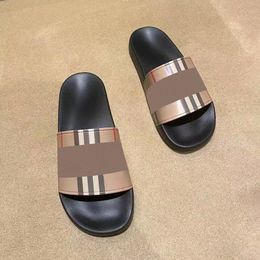 Classic Tartan Mule Slipper Rubber Sandal Womens Mens Slide Designer Designer Shoe Casual Top Quality Flat Canvas Taille 35-46 PLACE IMPRESSION VINTAGE SANDALE SUMBRE