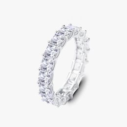 Klassieke tennisring sieraden 925 Sterling Silver Ring Princess Cut Diamond Engagement trouwringen voor vrouwen