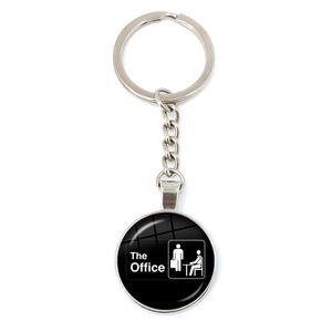 Classic de Office TV Show Collection Keychain Silvertated Handmade Art Photo Glass Dome Metal Key Chain Ring Sieraden