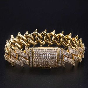 Klassieke doornenontwerp Hip Hop -sieraden 15 mm VVS Moissanite Diamond Cubaanse armband S925 Iced Cubaanse linkarmband