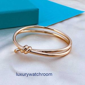 Klassieke Tifenny Letter Bracele V Gold Plated Mijin Knoop Bracelet 18K Rose Non Fading Bow Wrapped Smooth Clafy Sweet