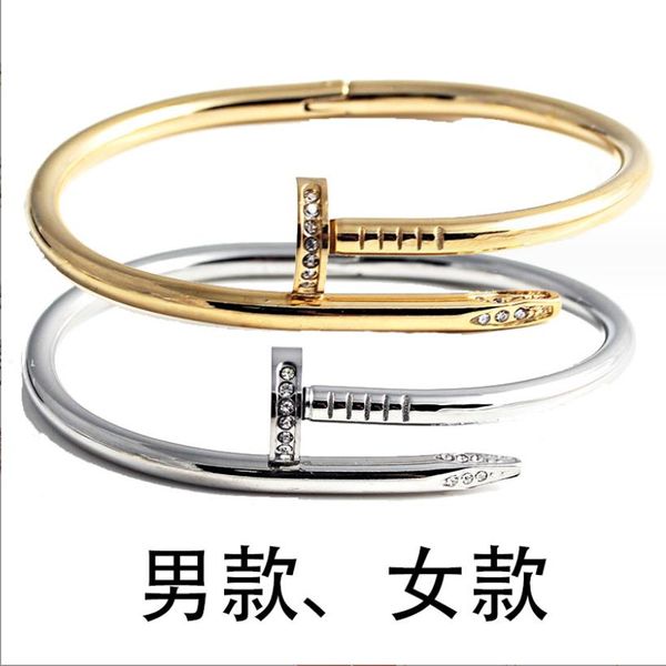 Bracelet classique en acier titane, diamant de boue, bracelet à ongles en zircon, luxe léger et design unique, bracelet élégant et élégant pour femme