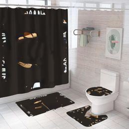 Classic Top Direct Supply Fashion Brand Letter Polyester Shower Curtain Bathroom Bathroom Waterproof Moisture-Proof