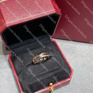 Klassieke Trinity Ring Designer Diamond Ring Hoge kwaliteit Dames Bruiloft Sieraden Valentijnsdag Kerstcadeau