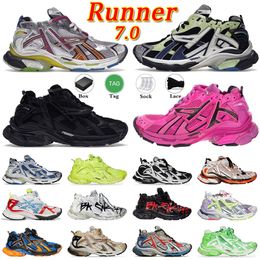 baleciaga Runner 7.0 Designers Chaussures Hommes Femmes Bleu Gris Vert Lime Fluo Vert Rose Orange Noir Blanc Chaussures de luxe 7 Schuhe femmes chaussures sport baskets formateurs