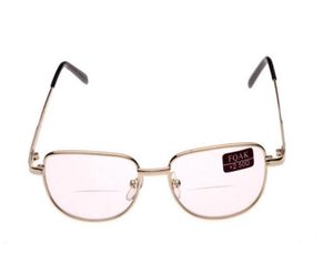 Klassieke Unisex Metalen Frame Bifocale Leesbril Bril Reader Clear Zonnebril Lenzenvloeistof Dioptrie 1040 10 StuksLot 5691138