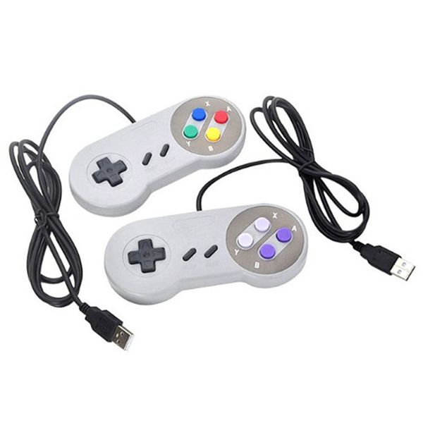 Contrôleur USB classique Contrôleurs PC Manette de jeu Joypad Joystick Remplacement pour Super Nintendo SFC pour SNES NES Tablette Windows MAC