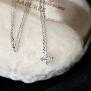 klassieke van klaver ketting Omnina S925 sterling zilver verguld 18K gouden set zirkoon ketting fonkelende diamanten klaver veelzijdige sleutelbeenketting vrouwelijk