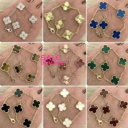 Classic Van Jewelry Accessories V Gold High Edition Fanjia Five Flower Clover Bracelet Femelle White Fritillaria Red Agate Diamond Lifting Live Broadcast 20q2