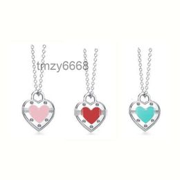 Version classique Sterling Sier Ti's Mode Collier Coeur Haut Pendentif Rivet Amour Designer Bijoux Anniversaire Cadeau De Noël GA2E