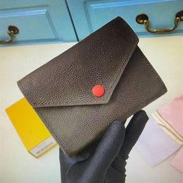 Classic Victorine Card Holder Femmes Portefeuilles courts Fashion Fashion Pouche en cuir exotique Round Pourse3330