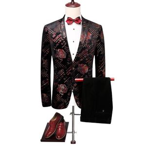 Classic Vintage Groom Men Suits 2021 Fashion Party Event Business 2 PCS Blazer Pantal Set Plus Taille Impression Slim Fit Blazers pour hommes