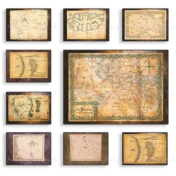 Classic Vintage Middle Earth Map Movie Movie Toom de haute qualité peinture d'art mural idéal pour le salon améliore la décoration intérieure