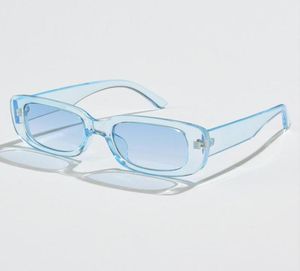 Klassieke vintage rechthoek zonnebrillen vrouwen merk ontwerp helder blauw roze groene lens zonnebril vrouwelijke bril brillen UV4008767047