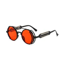 Classic Vintage Round Punk Sunglasses Gothic Steampunk Sun Gernes Fashion Trend Sunglasses UV400 Protection Epices en gros