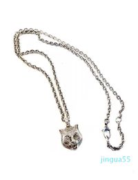 Klassieke vintage tijgerhoofd ketting Sterling Silver S925 Topontwerp Master Brand Sieraden Boys en Girls Chain Pendant