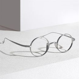 Klassische Vintage Titan Optische Brillen Rahmen Für Männer Frauen Runde Brillen Japanische Handgemachte Retro Eyewear228H