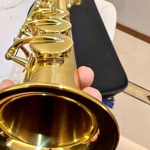 Classic W001 B-flat soprano saxofón de tubo recto latón dorado lacado Artesanía japonesa hecha instrumento de jazz con accesorios saxofón