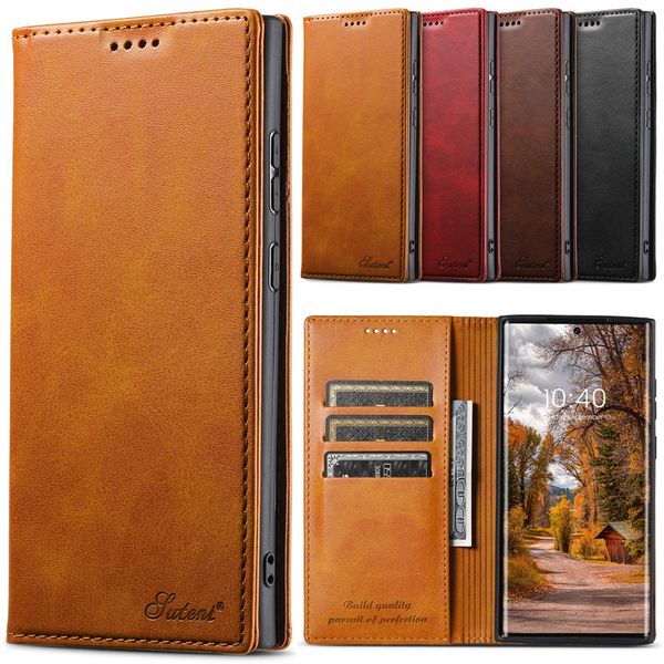 Étui en cuir Flip Classic Wallet pour Samsung Galaxy Note 9 Note 20 Ultra Note 10 Plus Book Flip Phone Cover Couverture