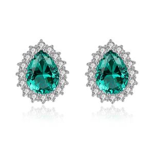 Boucles d'oreilles étalon de goutte à eau S925 Silver Micro Set 3a Zircon Water-Drop Gem Oread Brings Europe Women Retro Moucles d'oreilles Femme Femme de mariage Saint Valentin Gift Jewelry SPC