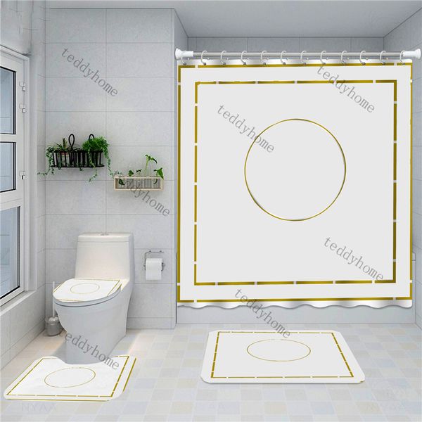 Classique imperméable rideau de douche absorbant tapis de bain motif Simple rideaux de bains mode salle de bain décoration