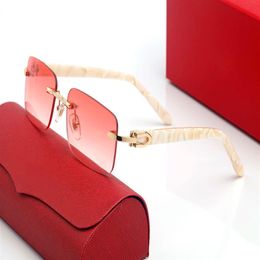 Clássico branco chifre de búfalo óculos de sol marcas design uv400 óculos metal ouro moldura de madeira feminino masculino polaroid bla244j