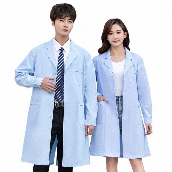 Uniforme classique de médecin en blouse blanche pour les professionnels de la médecine et les étudiants, uniformes d'atelier d'automne et d'hiver épais W7pT #