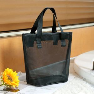 Sac de courses en maille avec Logo blanc classique, sacs de lavage de voyage à motif de luxe de styliste, mailles de rangement pour femmes Case023