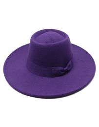 Classic Wide Brim Women Men Fedora Hat avec ceinture boucle en feutre Panama Hat1778672