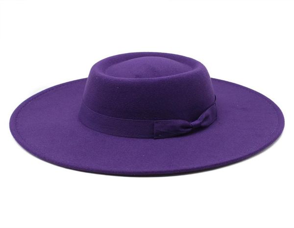 Classic Wide Brim Women Men Fedora Hat avec ceinture boucle en feutre Panama Hat2308819