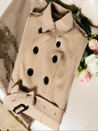 Classic Women Fashion Middle Long Trench Coattop Quality Brandhed Design Slim Fit Trenchladies Heavy Cotton Trench B1070F5003991390
