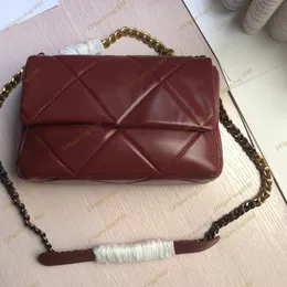 Bolsa feminina clássica Bolsa feminina de designer de luxo Bolsa quadrada de couro xadrez com aba de moda Bolsa mensageiro de ombro único de alta qualidade