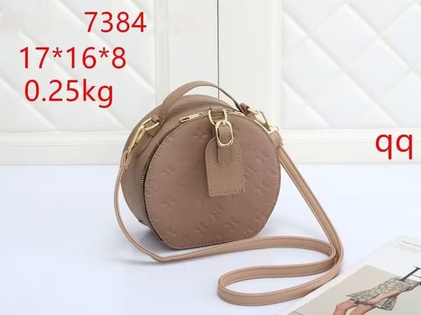 Mode féminine classique en relief rond mignon sac en cuir Mini sac à bandoulière dames décontracté sac à bandoulière unique marque de luxe sac à main 7384