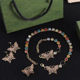 Bijoux classiques pour femmes, collier, Bracelet, boucle d'oreille, bague, groupe de styliste, accessoires de fête de luxe, bijoux papillon