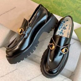 Little Bee borduurwerk loafer dames casual schoen platform lug zool loafers met horsebit metalen gespen dikke zolen dames dame meisje luxe lederen casual schoenen 35-40