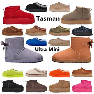 Klassieke Dames Tasman pantoffels Kwastje Ultra Mini Laarzen Australië Winter Suède Platform over de knie laarsjes Kastanje Zand Mosterd Warm houden Dames Heren Enkel Sneeuwlaars