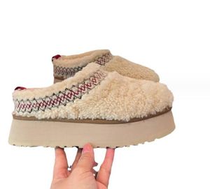 Klassieke vrouwen Tazz Braid Slippers Platform Sneeuwlaarzen houden Warm pluche casual met kaartstofzakken mooi cadeau