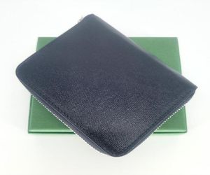 Portefeuille féminin classique Small Mini Mini courte portefeuille à fermeture éclair avec boîte de surface en boîte en toile enrobée avec en cuir réel3603456