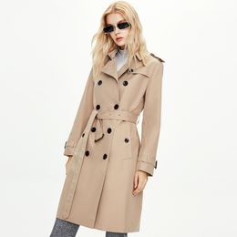 Trench Coats Fashion Classic Fashion Trenchs Middle Long Trench Design Trench Double Pinsed Trench Coat / Cotton Tabill