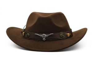 Classique femmes Western Cowboy Cowgirl chapeaux avec large ceinture Gentleman Jazz Sombrero Hombre Cap73134878313356