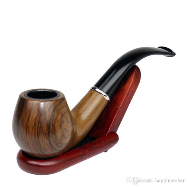 Classique Grain De Bois Résine Pipe Filtre De Cheminée Longues Pipes À Tabac Pipe Cigare Cadeaux Narguile Cadeau Grinder Fumée Embouchure H0123