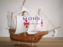 Klassiek zeilschip op houten schaal, houten boot 150 SANTA MARIA bouwpakketten 240319