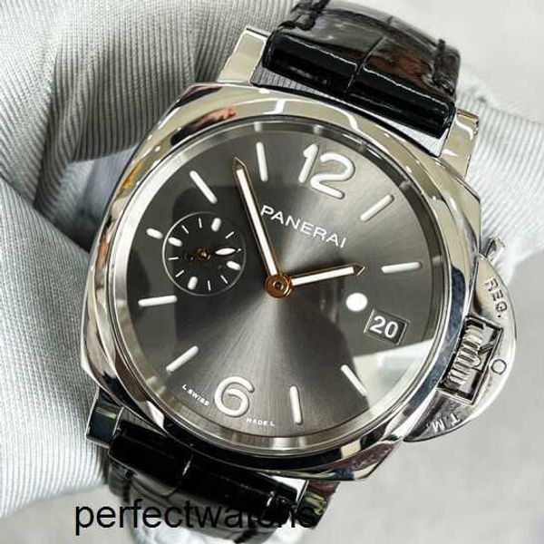 Montre de poignet classique Panerai mécanique mécanique masculine de montre masculine de la montre pour hommes affichage étanche à la dureté lumineux de loisirs Luminor Black Disc Pam01247 (44 mm)