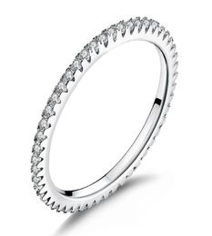 Classic Yiziy High Quality 925 Silver Ring Circle Clear CZ CZ Géométrie Rings Empilable pour les femmes Bijoux de mariage Gift SCR0663827960