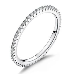 Classic Yiziy High Quality 925 Silver Ring Circle Clear CZ CZ Géométrie Rings Empilable pour les femmes Bijoux de mariage Gift SCR0663907521