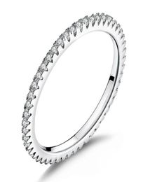Classique YIZIY haute qualité 925 bague en argent cercle clair CZ géométrique empilable anneaux pour femmes bijoux de mariage cadeau SCR0664317223